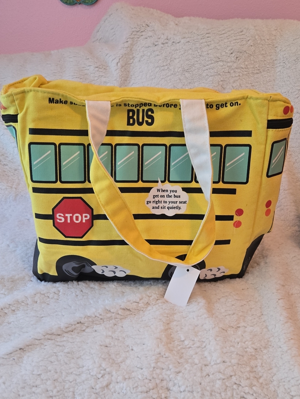 Insulated School Bus Tote or Lunch Bag